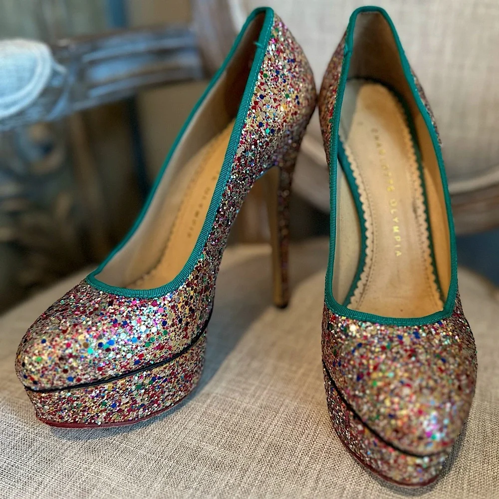 Charlotte Olympia Glitter Platform - Picture 1 of 5